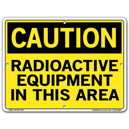 Vestil Aluminum Sign, 9-1/2" H, 12-1/2" W, Aluminum, Rectangle, SI-C-24-B-AL-080 SI-C-24-B-AL-080